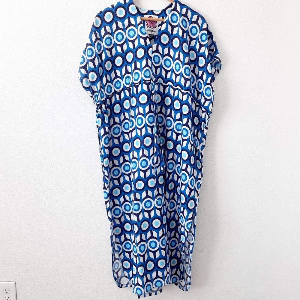 Blue Geometric Patterned Dress